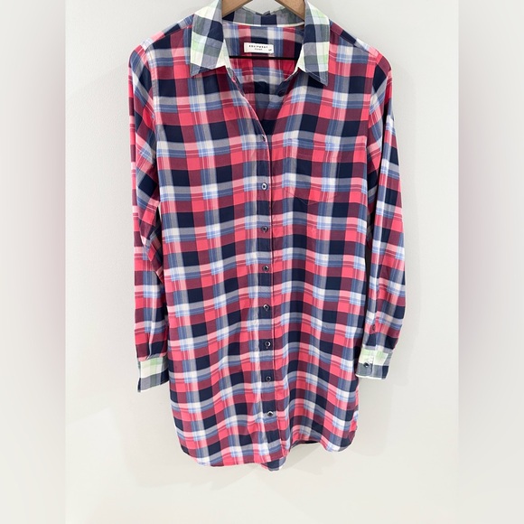 Equipment Long Sleeve Plaid Button Front Shirt Dress Size Small - Picture 4 of 7